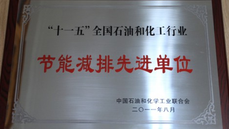 集團公司榮獲“十一五”全國石油和化工行業(yè)節(jié)能減排先進(jìn)單位稱號